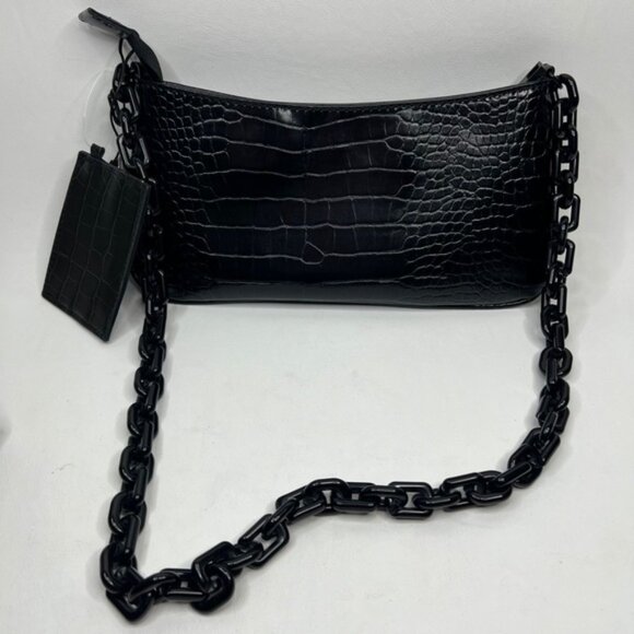 NWT ALDO Griregann Faux Leather Small Shoulder Purse Chain Strap Card Holder Set - Picture 2 of 15